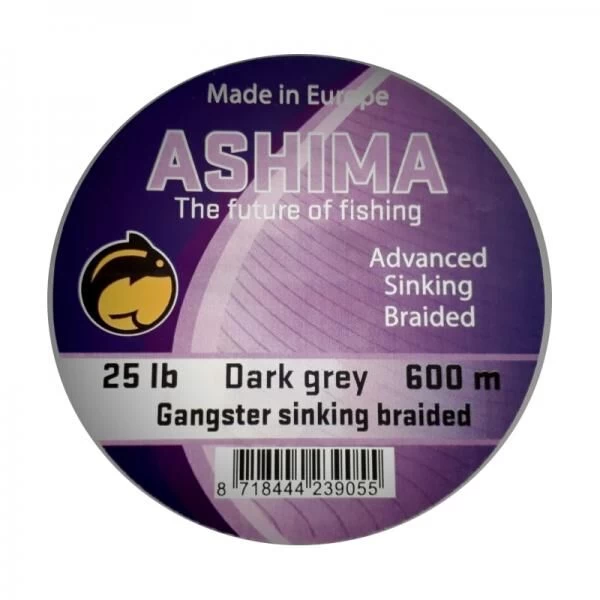 Ashima Gangster 8 Braided Sinking Line Dark Grey 2 Ashima Gangster 8 Braided Sinking Line Dark Grey - Afbeelding 2