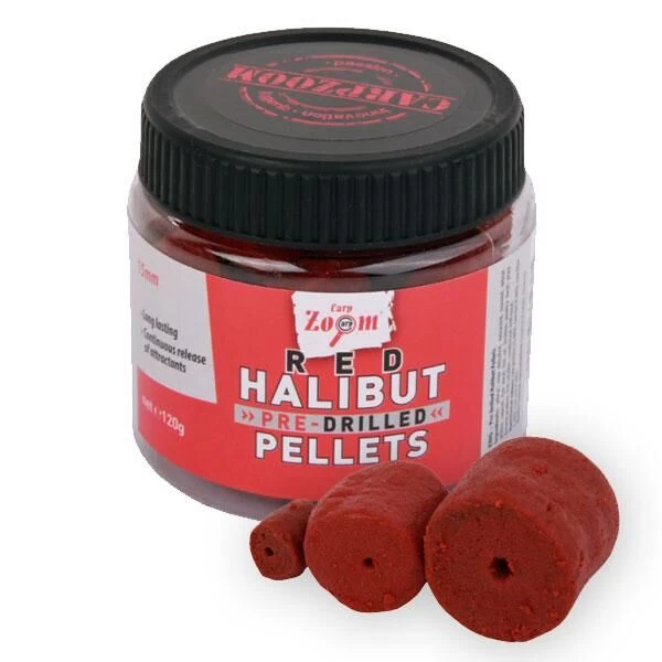 Carp Zoom Pre-Drilled Red Halibut Pellets 120gr 1 Carp Zoom Pre-Drilled Red Halibut Pellets 120gr