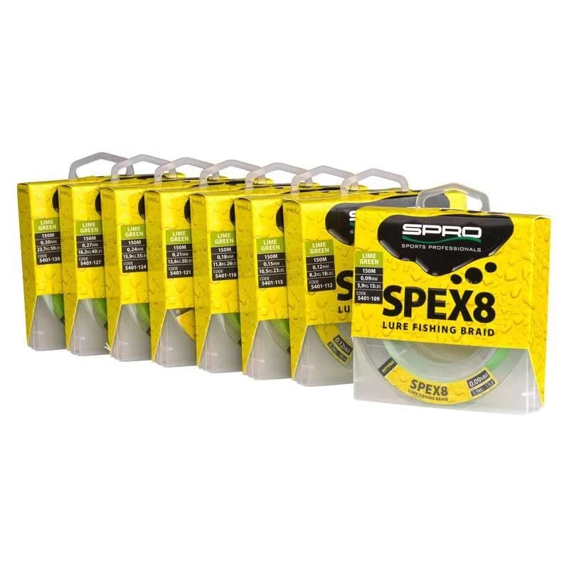Spro Spex8 Braid Lime Green 150m 2 Spro Spex8 Braid Lime Green 150m - Afbeelding 2